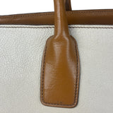 Miu Miu Beige/Brown Bicolor Leather Madras Handbag