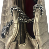 Chanel Metallic Gold Quilted Caviar Just Mademoiselle Bowling Bag 2010