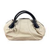 Fendi Off-White Grained Leather Spy Shoulder Bag