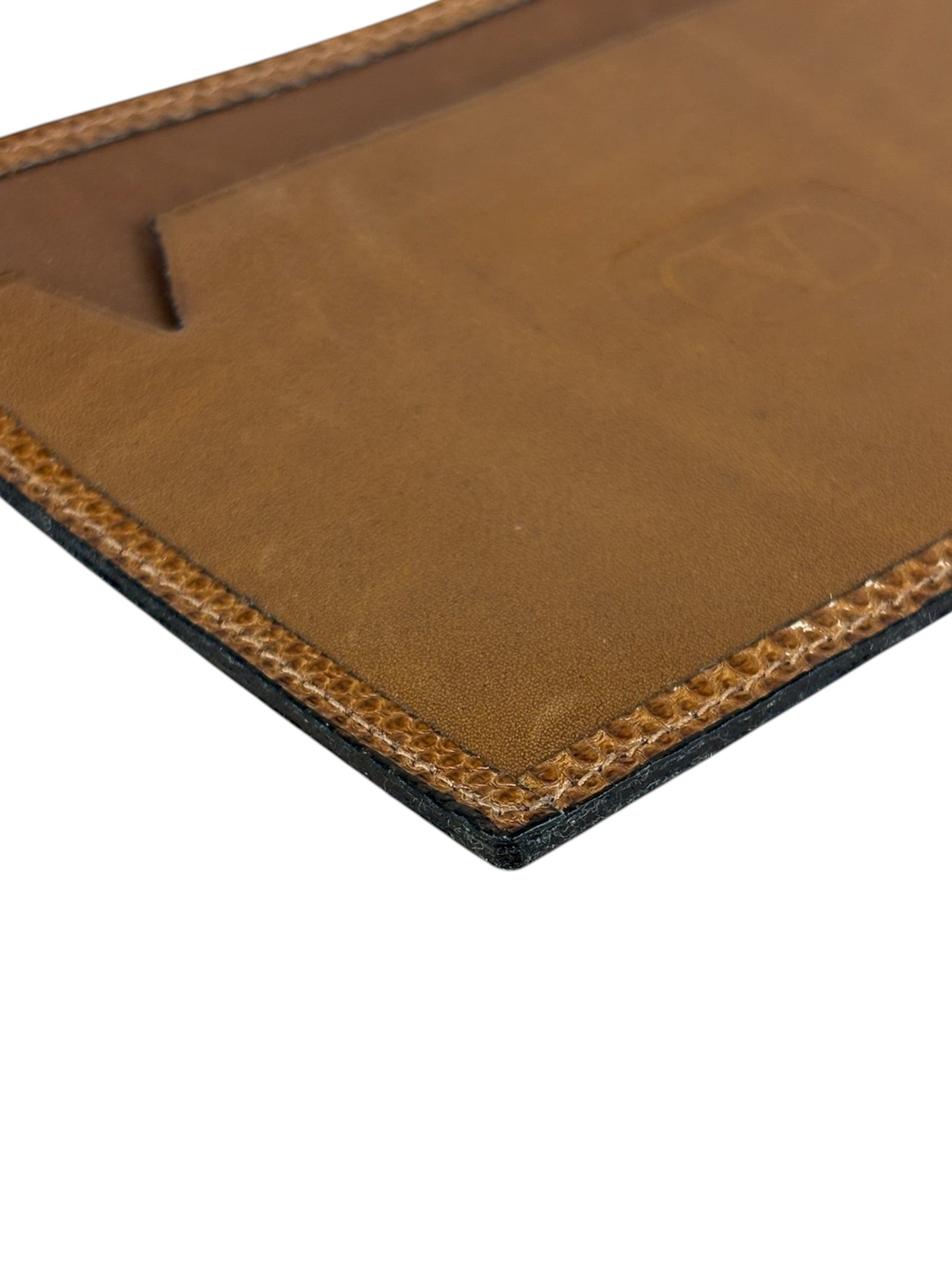 Valentino Brown Tan Leather Flat Pouch