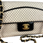 Chanel East West Beige Jersey Flap Bag 2002