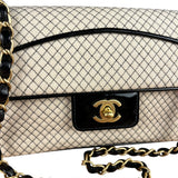 Chanel East West Beige Jersey Flap Bag 2002