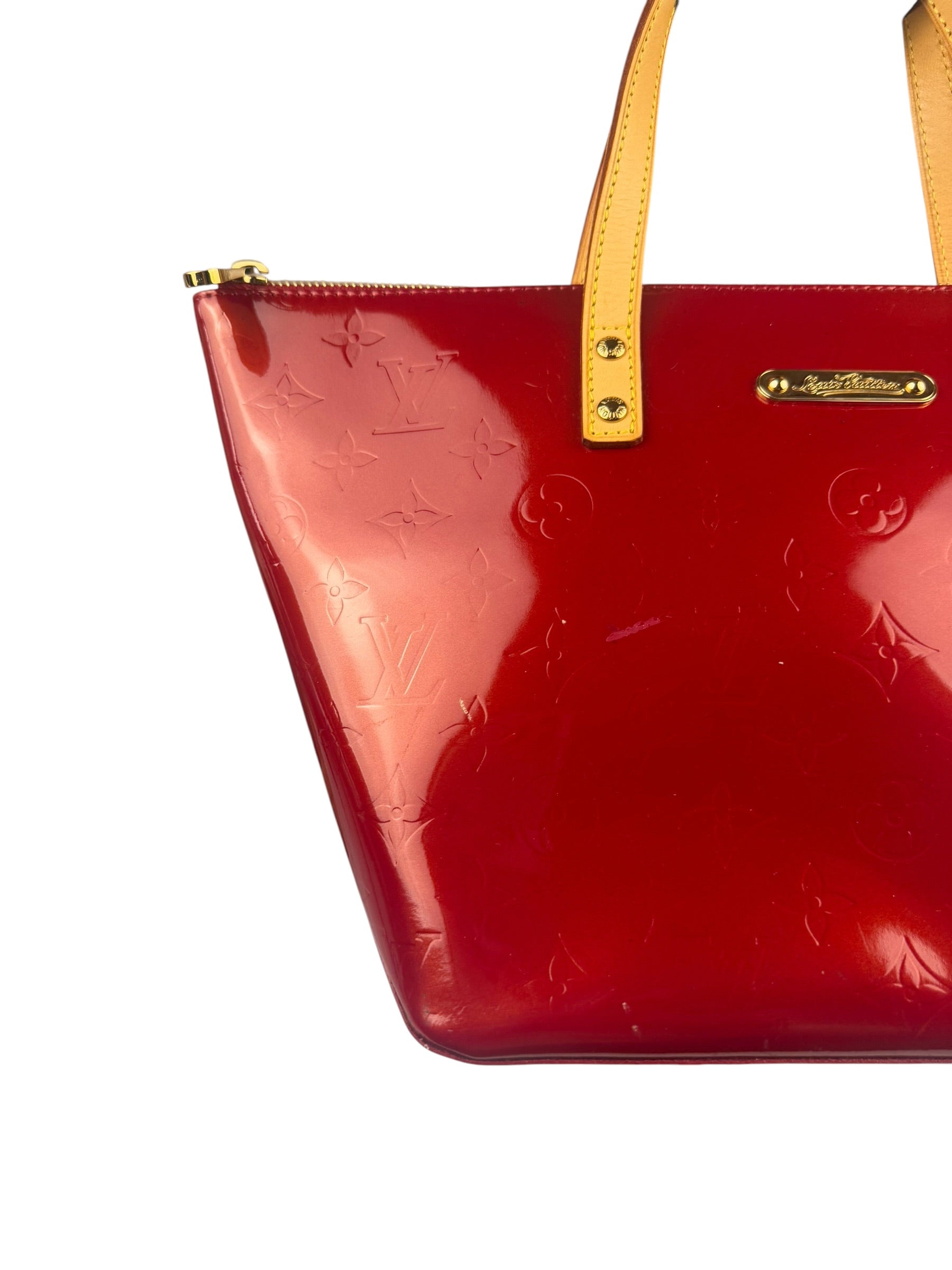 Louis Vuitton Red Monogram Vernis Bellevue Handbag PM
