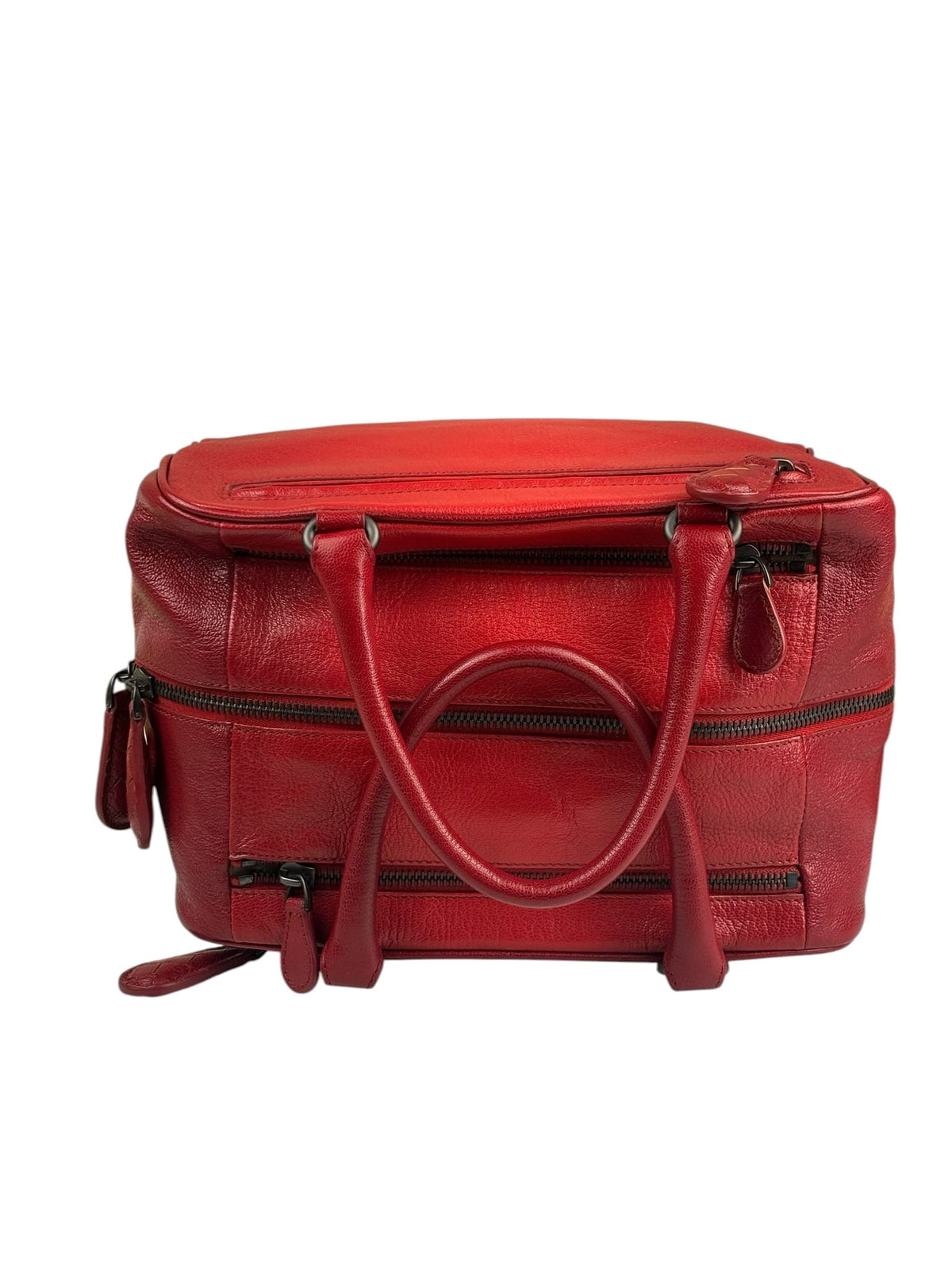 Bottega Veneta Red Leather Brera Handbag