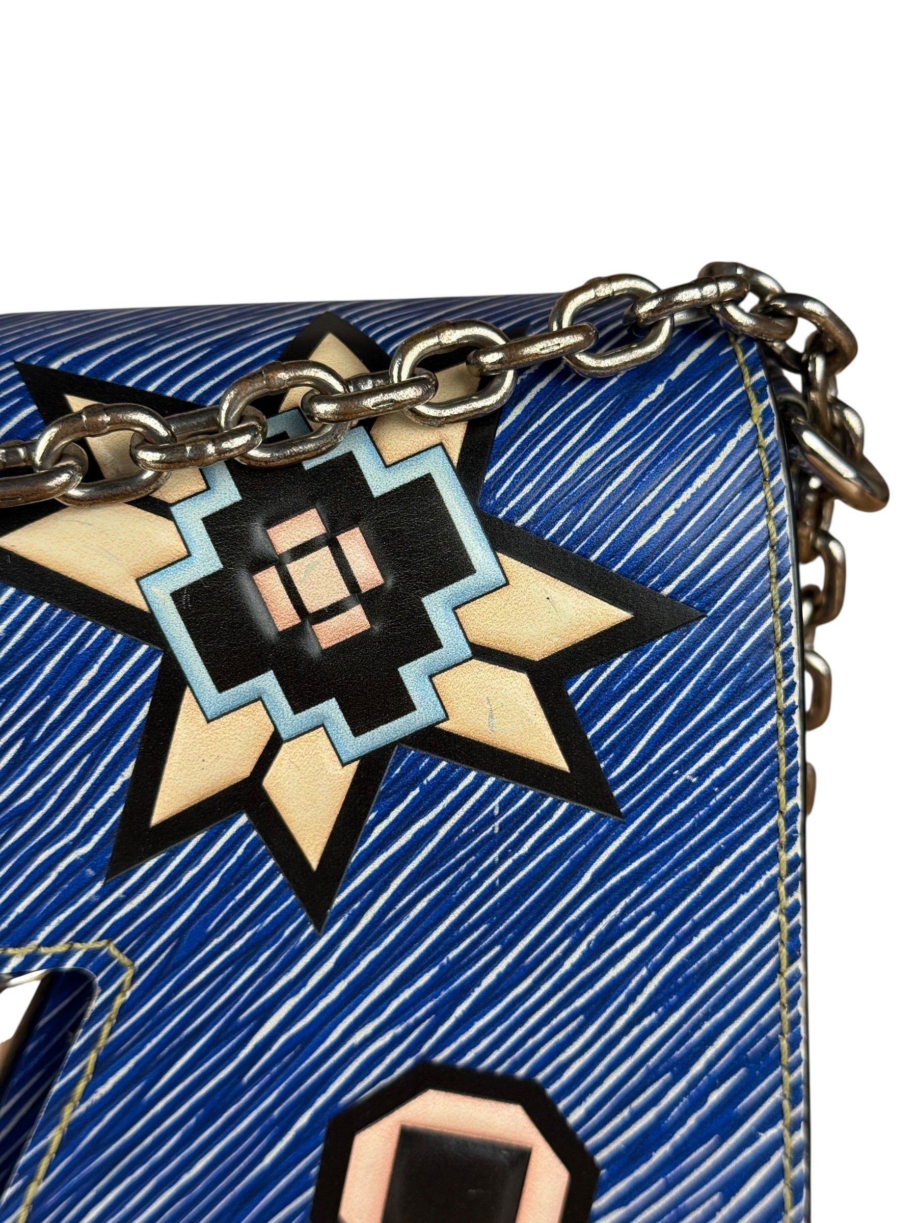 Louis Vuitton Blue Aztec Epi Leather Twist MM Bag