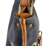 Chloe Dark Gray/Blue Harley Denim/Leather Crossbody Bag