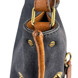 Chloe Dark Gray/Blue Harley Denim/Leather Crossbody Bag