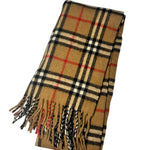 Burberry Brown Check Cashmere Scarf