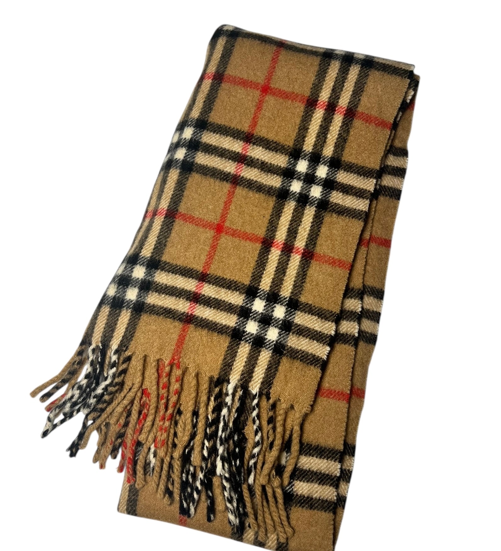 Burberry Brown Check Cashmere Scarf