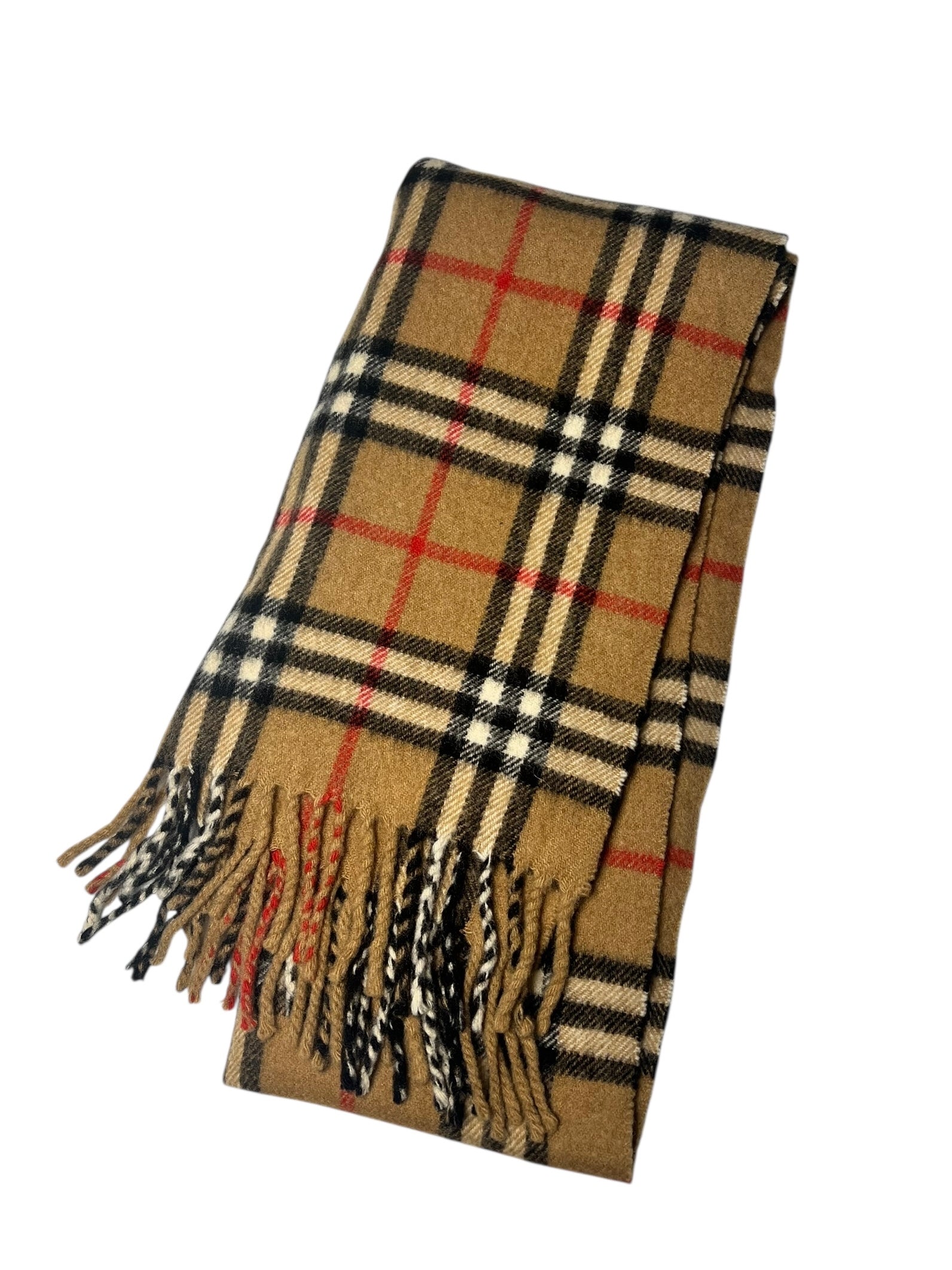 Burberry Brown Check Cashmere Scarf