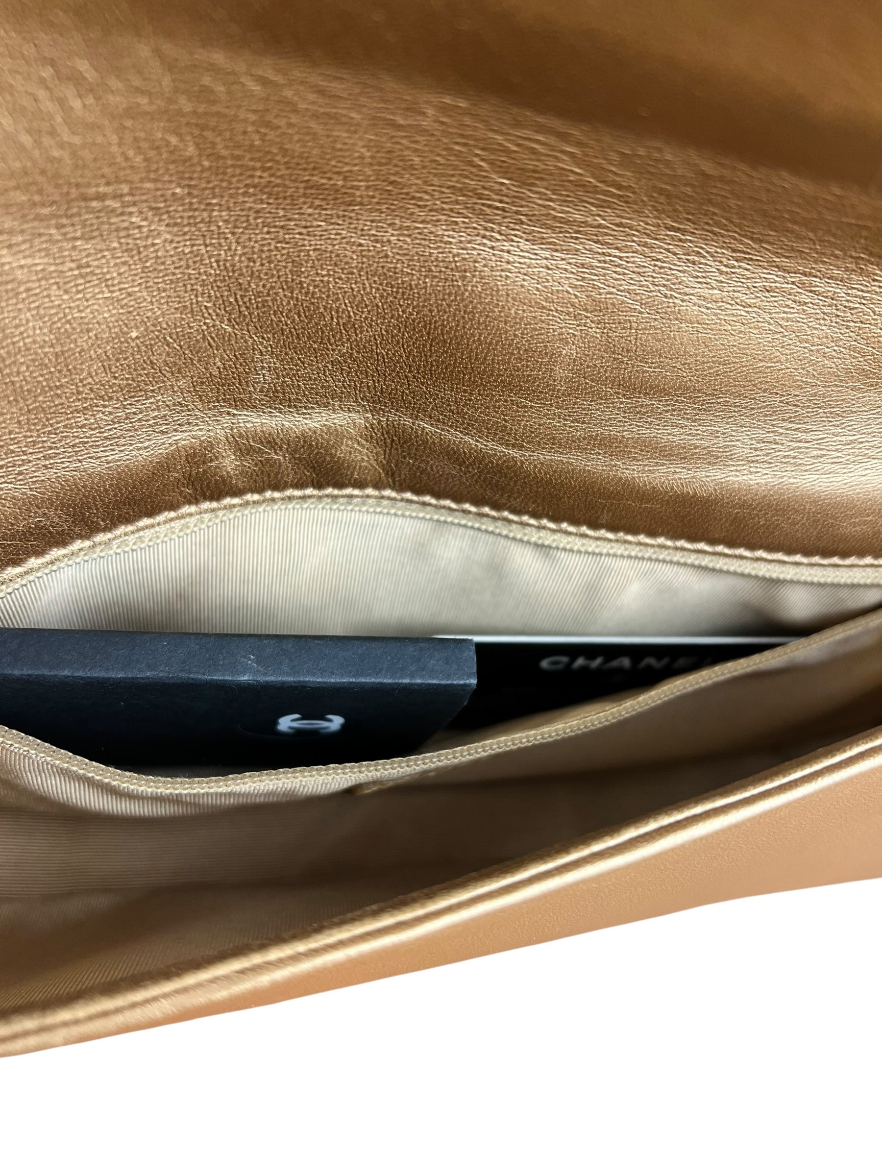 Chanel Gold Leather East West Shoulder Bag 2001