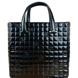 Chanel Black Patent Chocolate Bar Tote Bag 2002