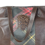 Vivienne Westwood Brown Leather Tartan Shoulder/Tote Bag