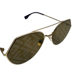 Fendi Gold-Toned Eyeline Aviator Sunglasses FF0494/S