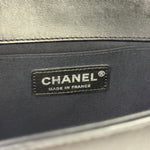 Chanel Black Leather Diamond Quilted Medium Boy Bag 2012