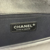Chanel Black Leather Diamond Quilted Medium Boy Bag 2012