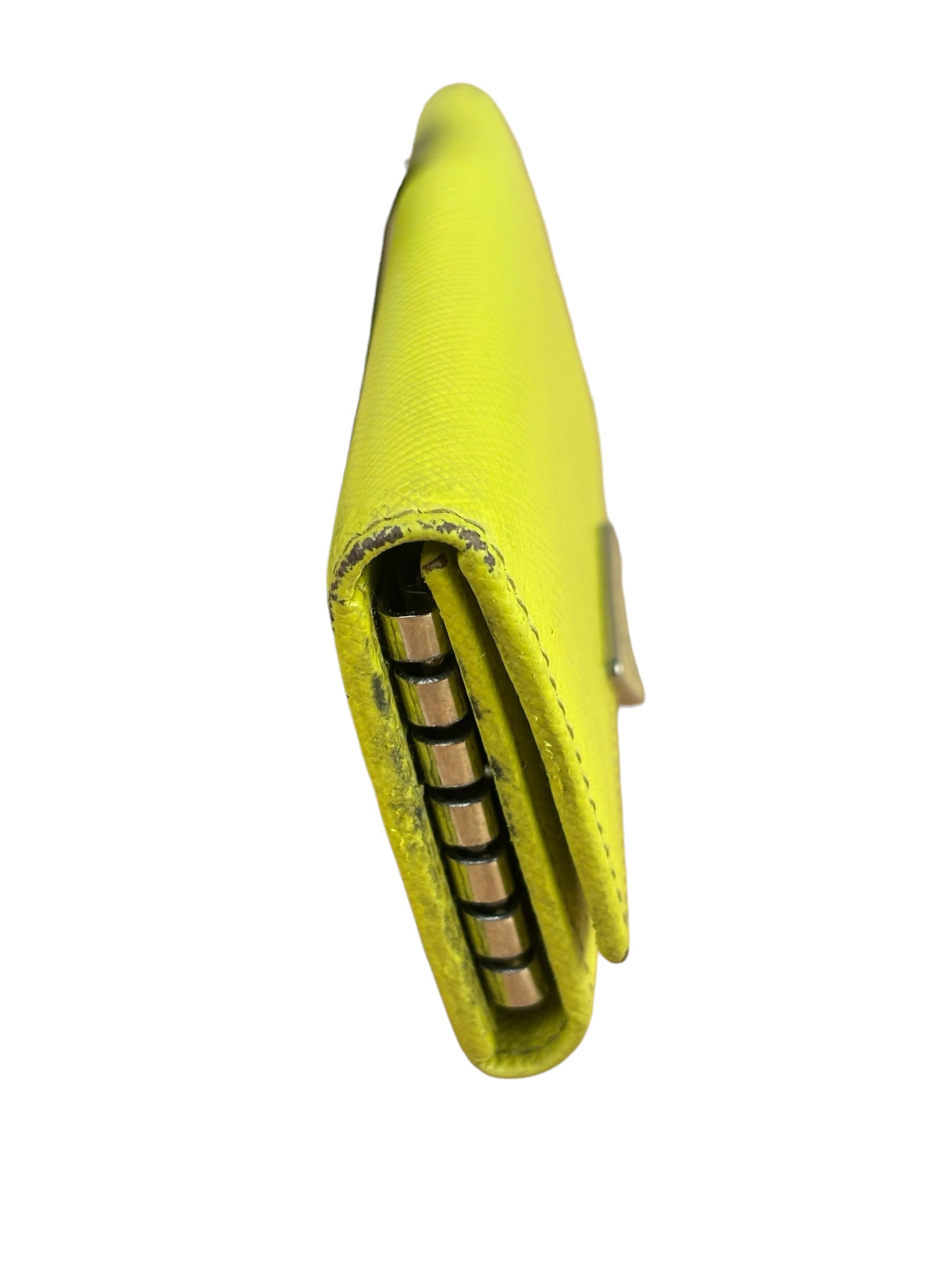 Prada Yellow Saffiano Leather Small Key Holder