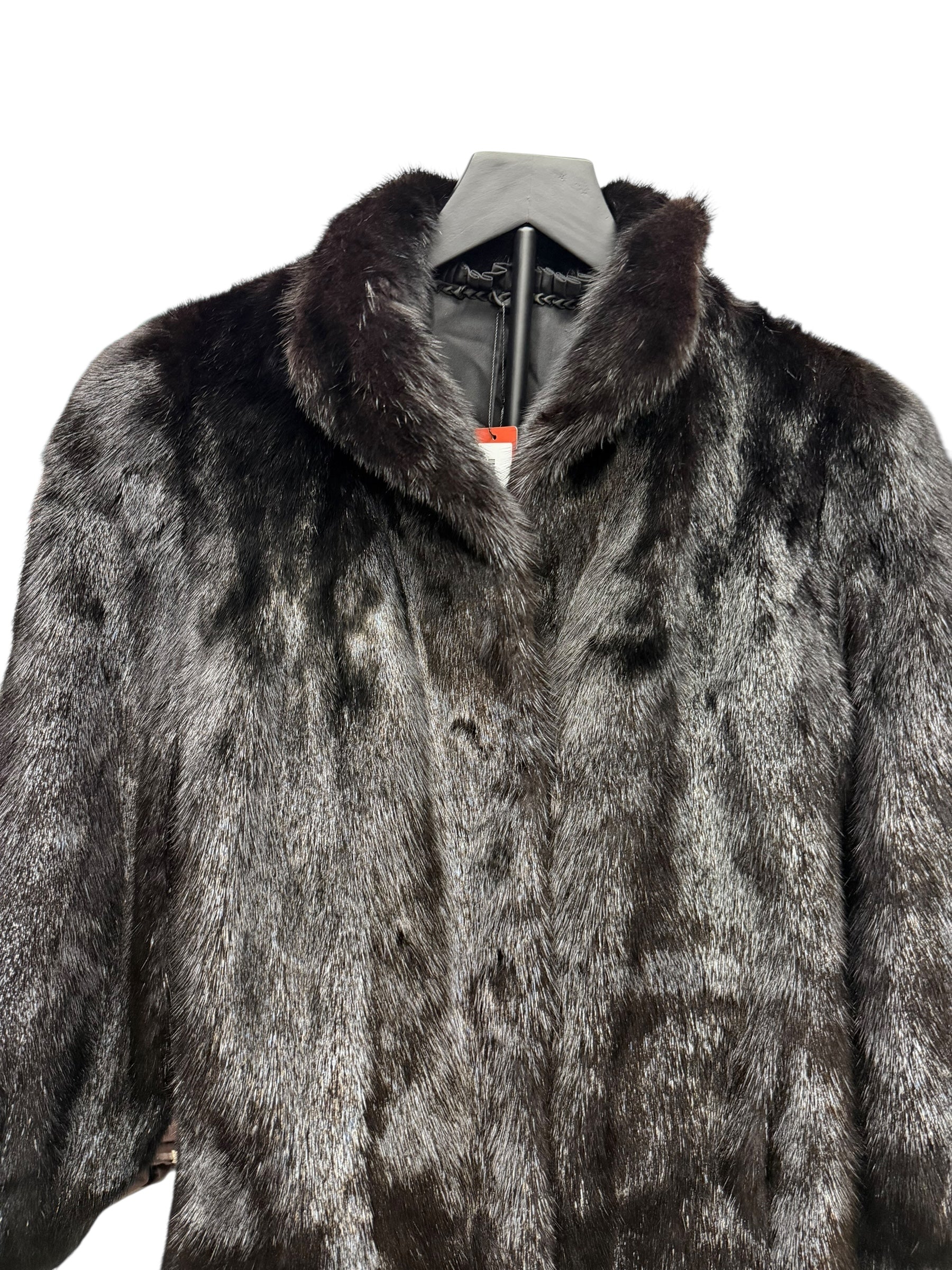 Vintage Black Fur Mid Length Coat