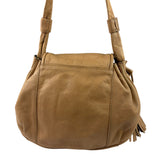 Chloe Orange Beige Calfskin See By Chloe Cherry Drawstring Saddle Crossbody Bag