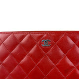 Chanel Red Quilted Leather Long Organizer Wallet 2010