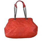 Chanel Red Caviar Quilted Medium Frame Shoulder Bag 2011
