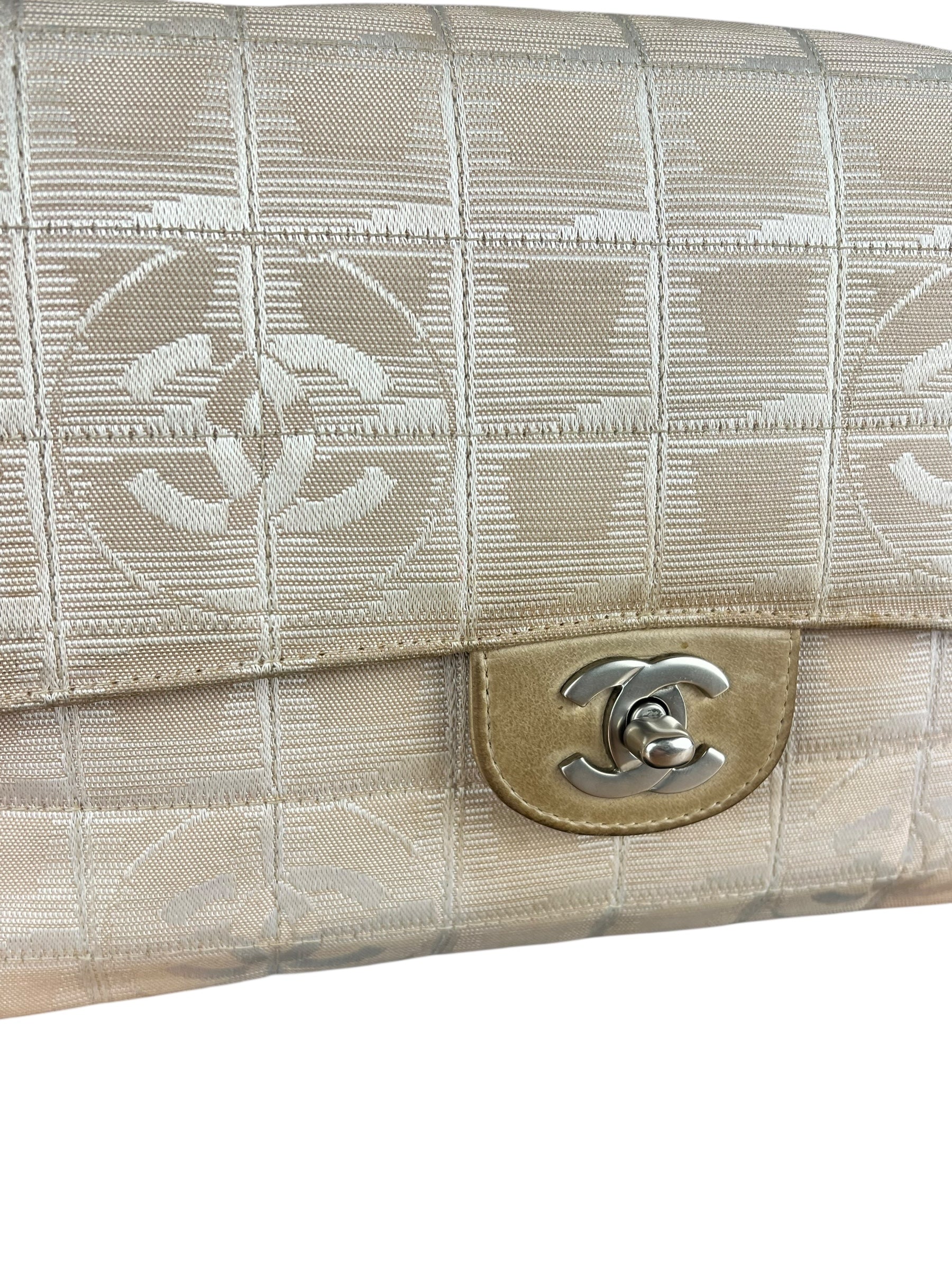 Chanel Vintage Beige Travel Line Classic Flap 2001