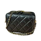 Chanel Mini Golden Plate Quilted Vanity Bag