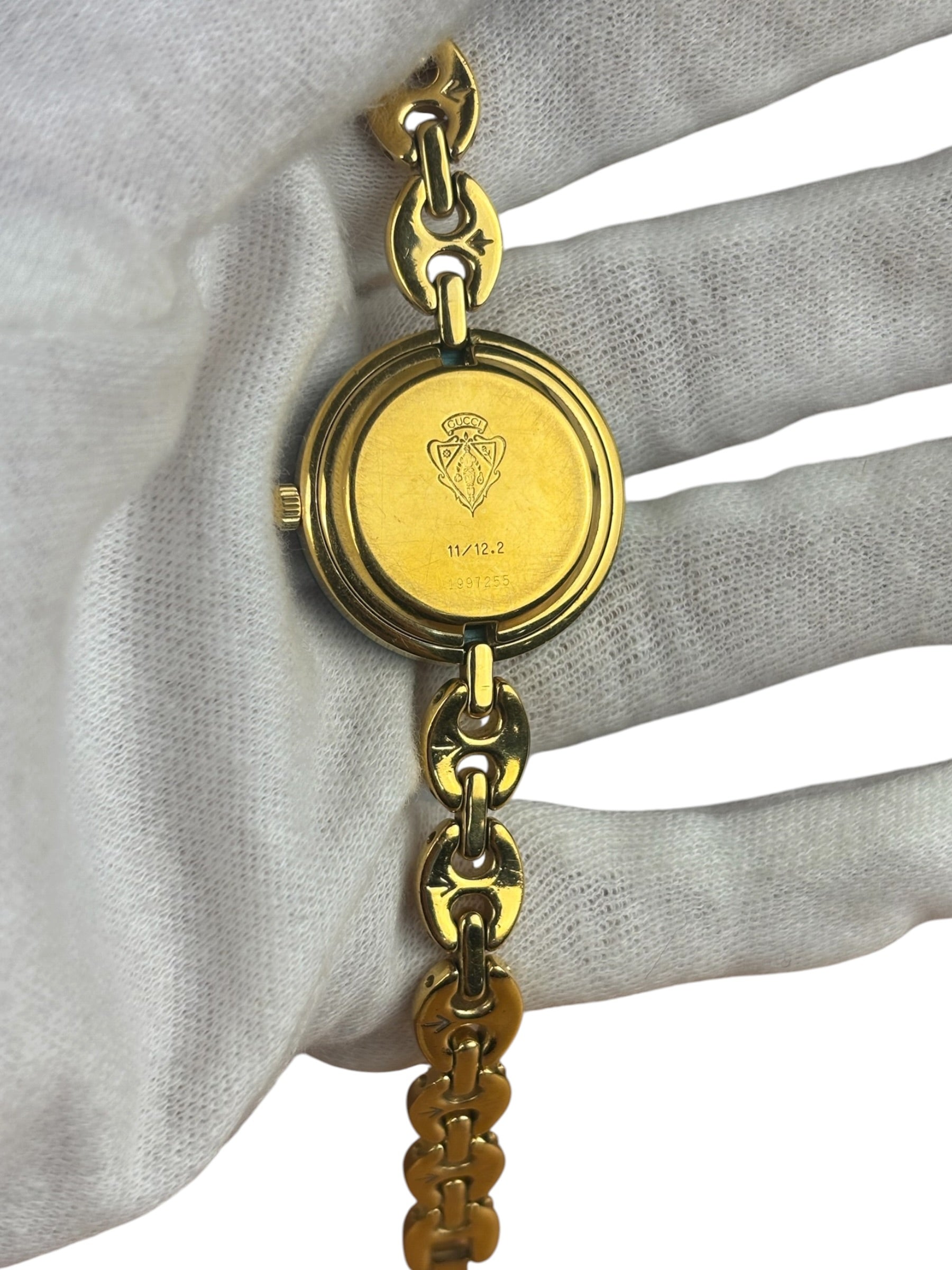 Gucci Vintage Gold Plated Interchangeable Bezel Watch