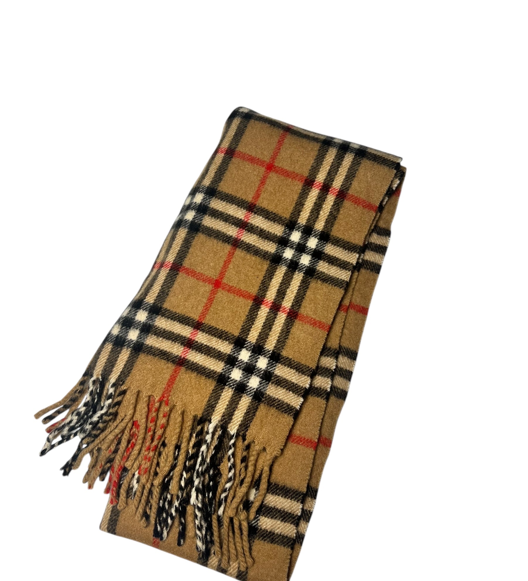 Burberry Brown Check Cashmere Scarf