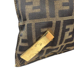 Fendi Brown Leather Trim Canvas  Zucca Tote Bag