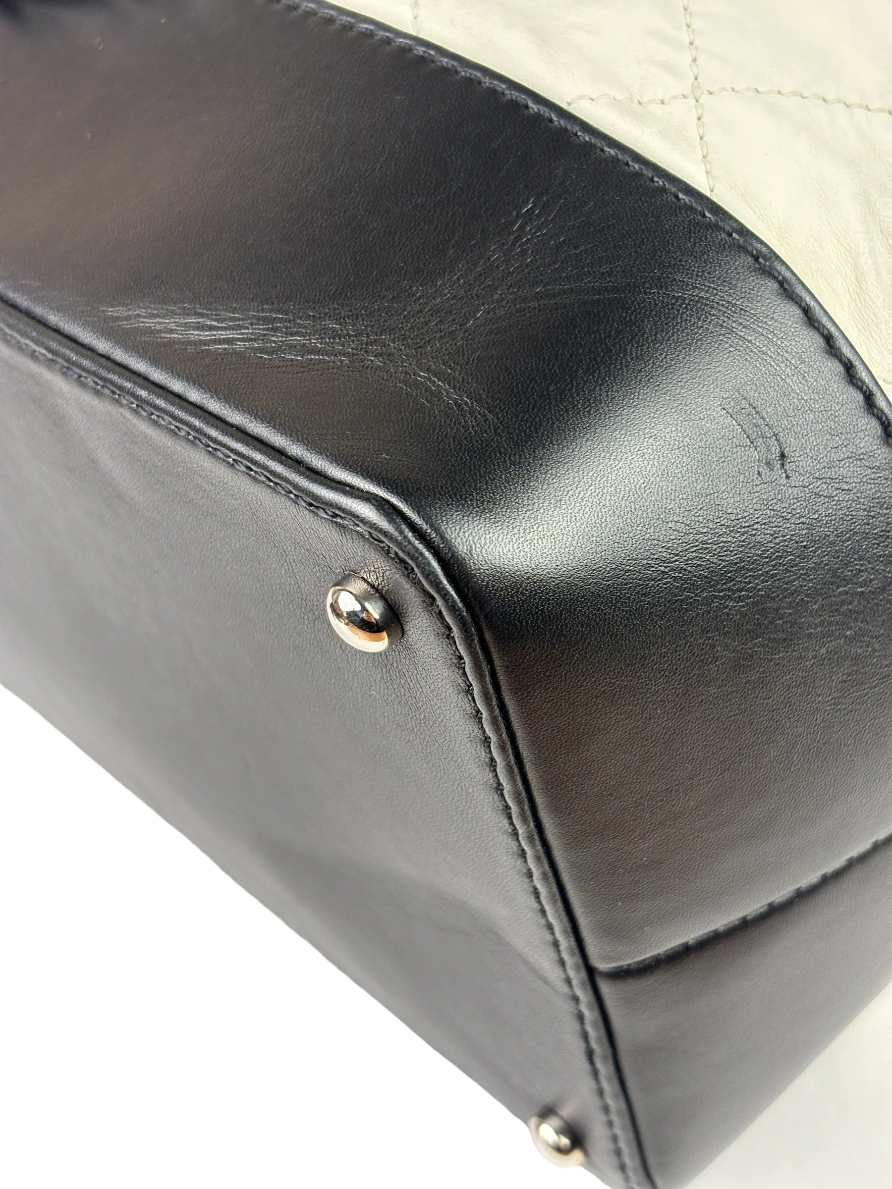 Chanel White Quilted Leather Gabrielle Shopping Tote 2010