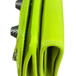 Balenciaga Fluo Neon Yellow Leather Cash Trifold Mini Wallet