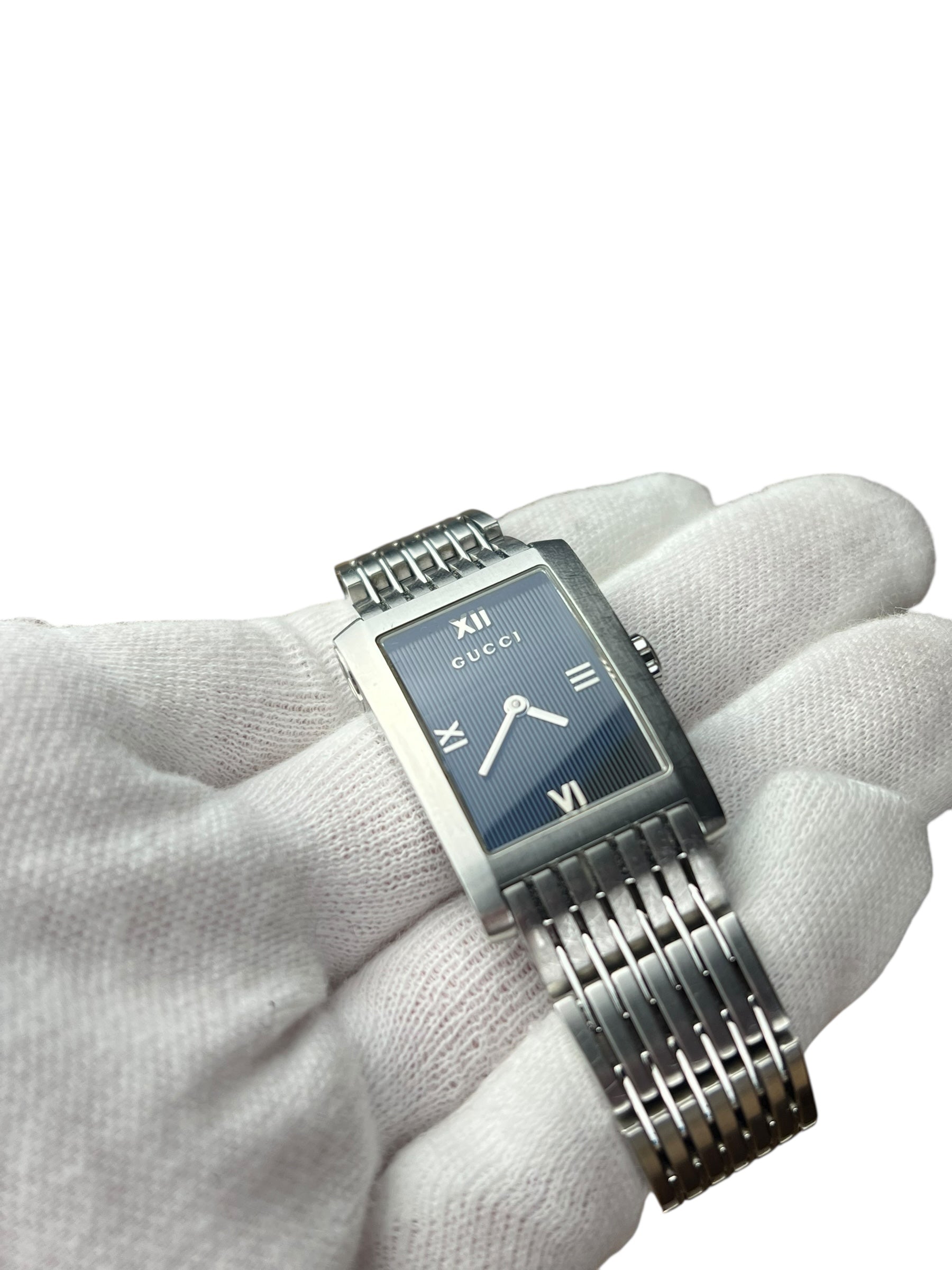 Gucci Black Tank Stainless Band