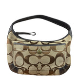 Coach Brown Leather Trim Signature Ergo Hobo Bag