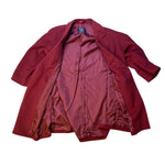 Burberry Vintage Dark Red Wool Mid Length Coat