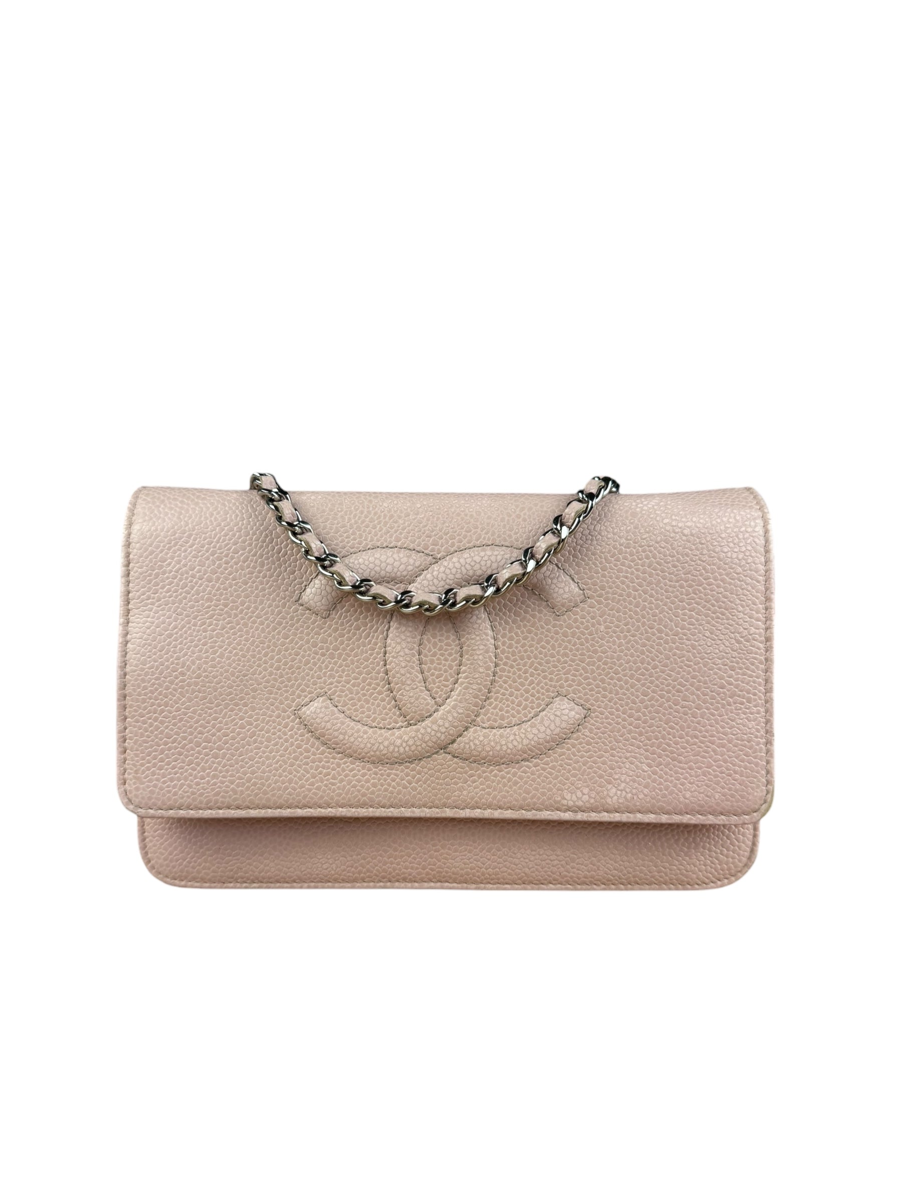 Chanel CC Light Pink Caviar Wallet on Chain 2012