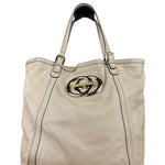 Gucci Britt Leather Tote Beige