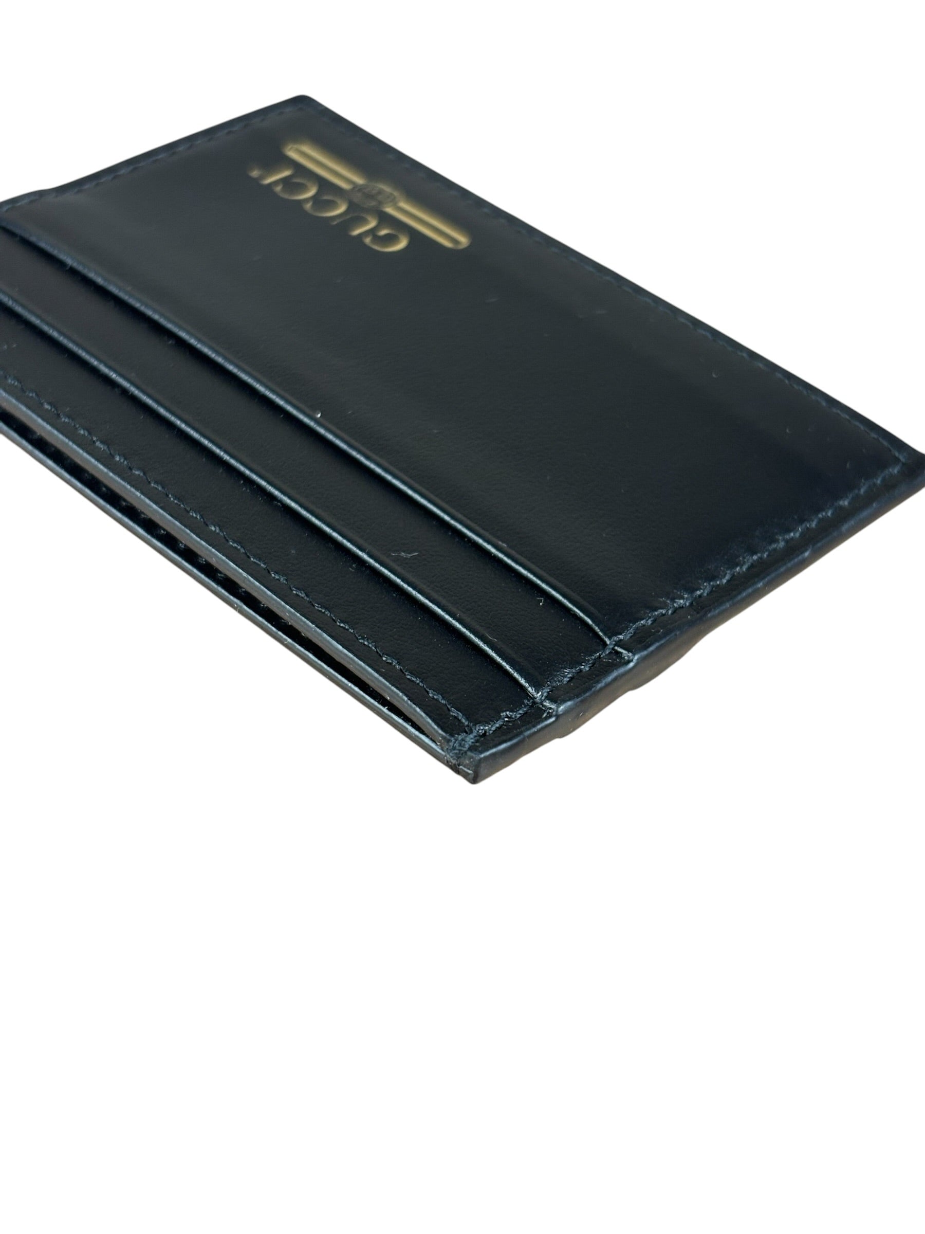 Gucci Vintage Black Leather Card Holder