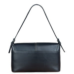 Burberry Vintage Black Leather Flap Shoulder Bag