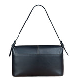 Burberry Vintage Black Leather Flap Shoulder Bag