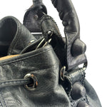 Balenciaga Grey Lambskin Giant Brogues Pompom Two-Way Bag