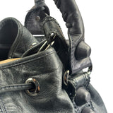 Balenciaga Grey Lambskin Giant Brogues Pompom Two-Way Bag