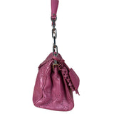Christian Dior Purple Ruffle Leather New Lock Flap Bag