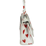 Balenciaga White Leather Hourglass Heart Nano Two-Way Bag