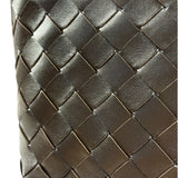 Bottega Veneta Brown Leather Intrecciato Mini Wallace Hobo Bag