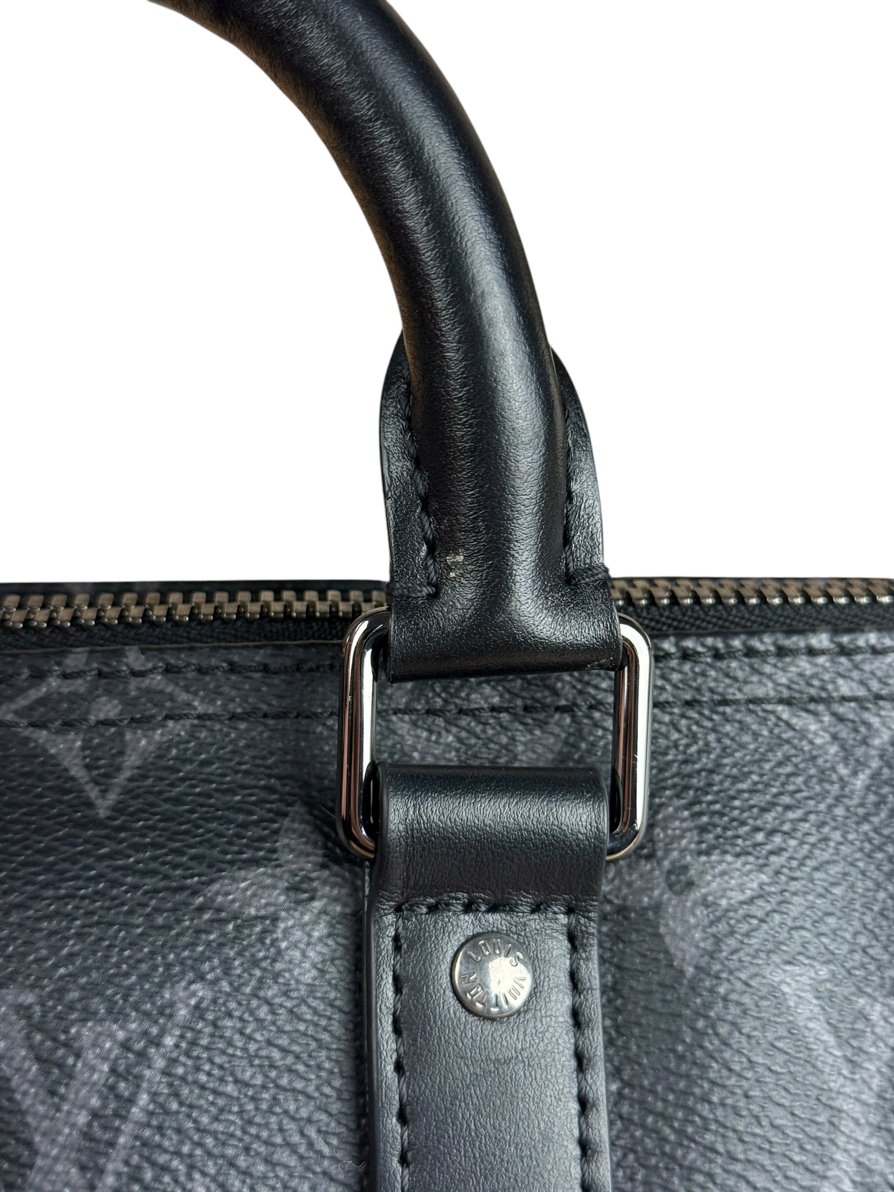 Louis Vuitton Black Monogram Keepall Bandouliere 25