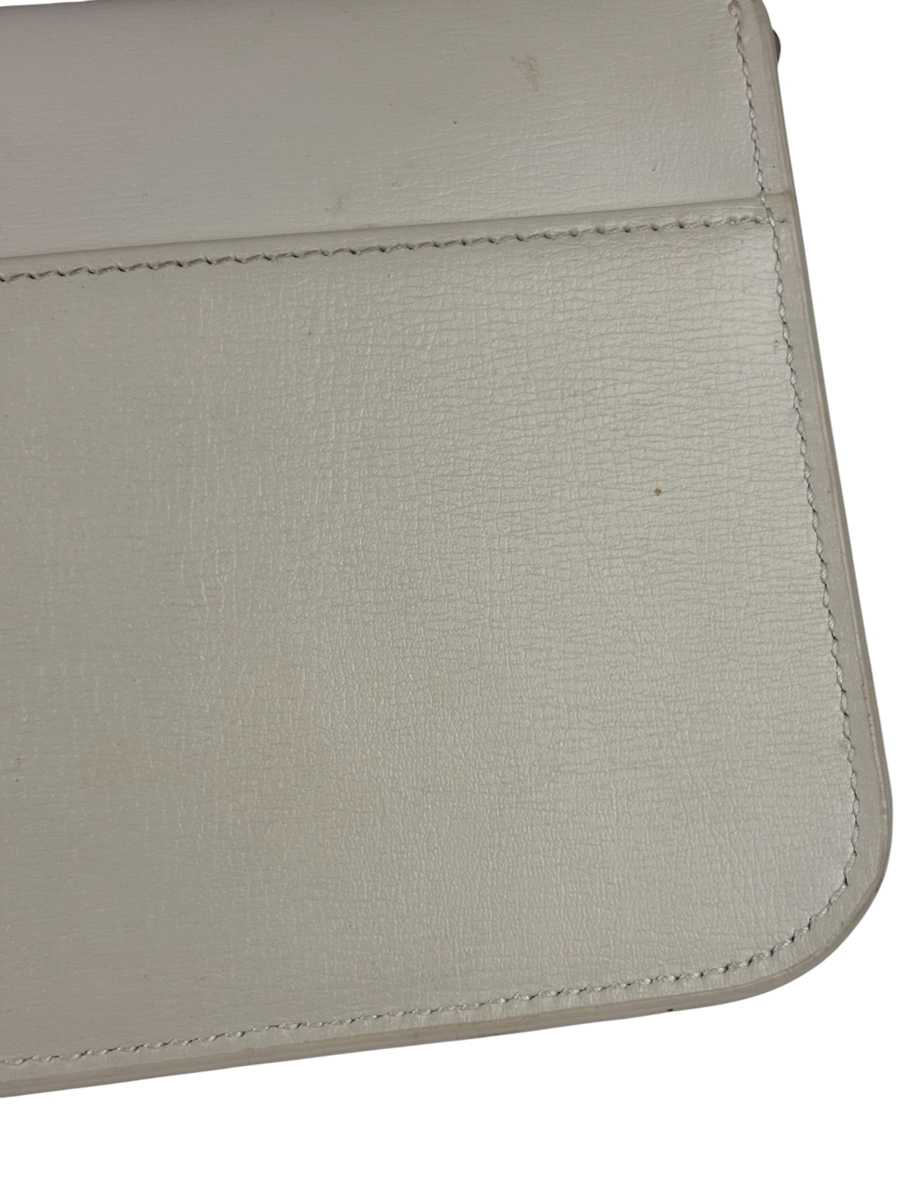 YSL Beige Leather Cassandre Flap Phone Holder