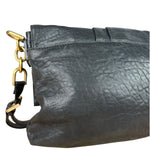 Fendi Black Pebbled Leather Mia Flap Bag