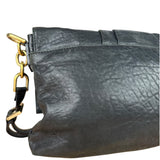 Fendi Black Pebbled Leather Mia Flap Bag