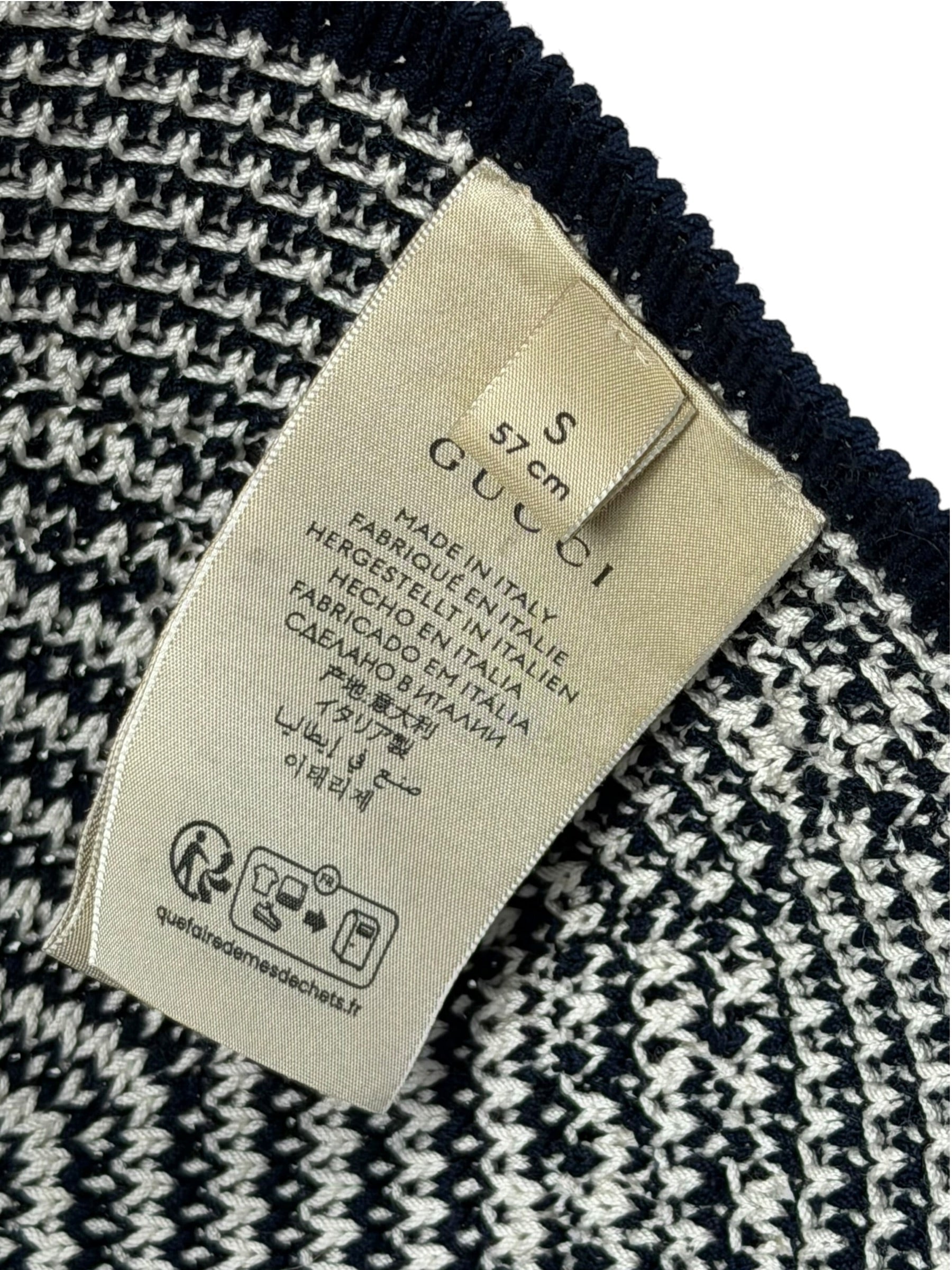 Gucci Navy GG Crochet Cotton Baseball Hat